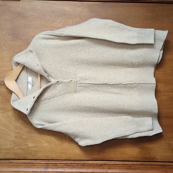 LOFT Sweaters - LOFT Beige Mock Neck Quarter Button Sweater Size XS